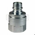 Dixon Snap-Tite by  H Series Interchange Valved Quick Connect Plug, 2-11-1/2 Nominal, FNPT, Steel, Domesti V16F16